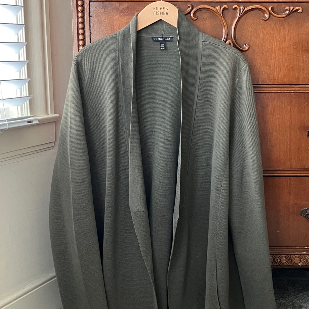 Eileen Fisher Silk/Cotton Open-Front Sweater